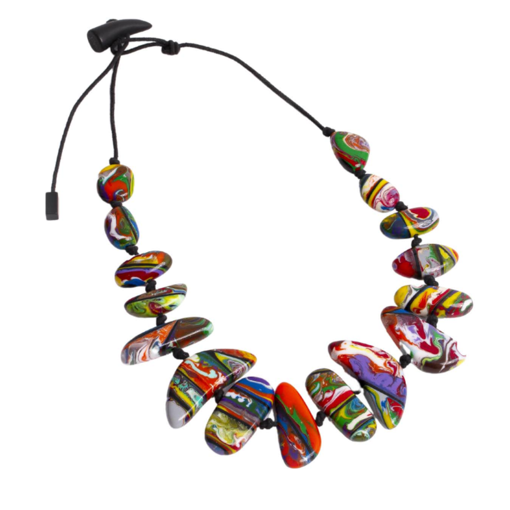 Sobral - Multi-Colour "Newanderthal" Pollock Resin Necklace ( 005257 )