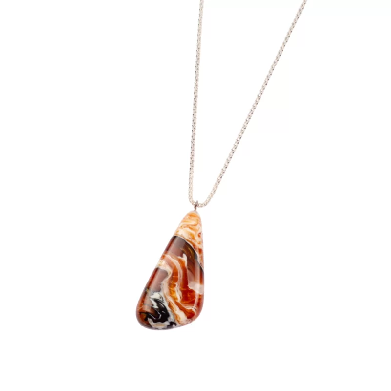 Sobral - Carmelo "Vague" Resin AG Sliver Necklace ( 005328 )