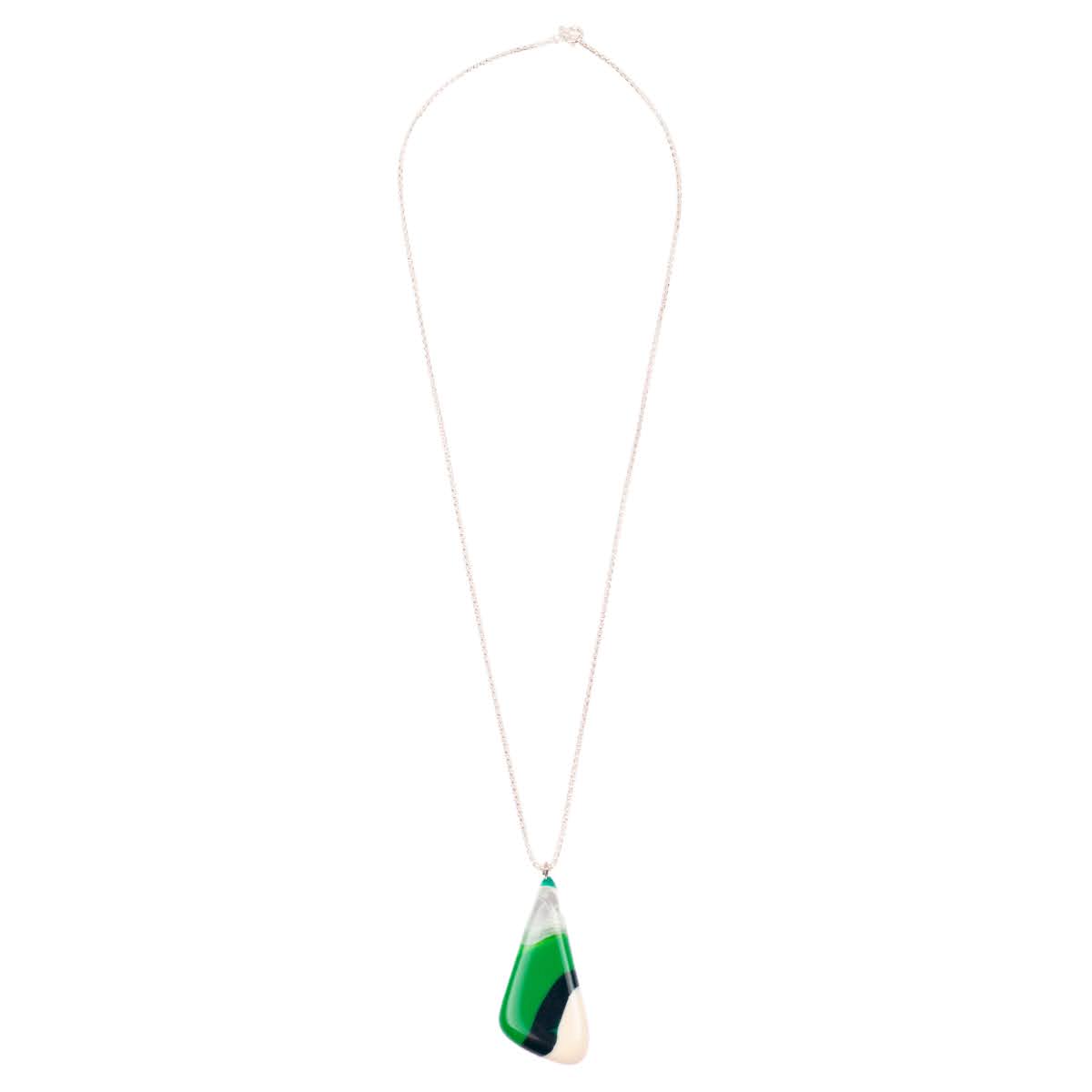 Sobral - Onda Verde "Vague" Resin AG Sliver Necklace ( 005328 )