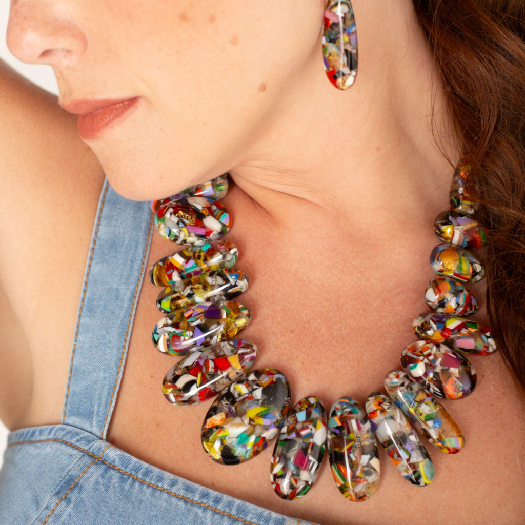 Sobral - Caillou Cristal "Monica" Resin Necklace ( 005412 )