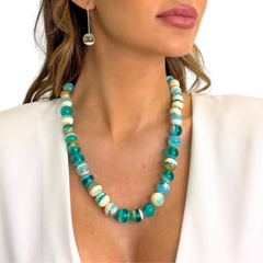 Sobral - Planets "Urano" Neptune Resin Necklace ( 005452 )