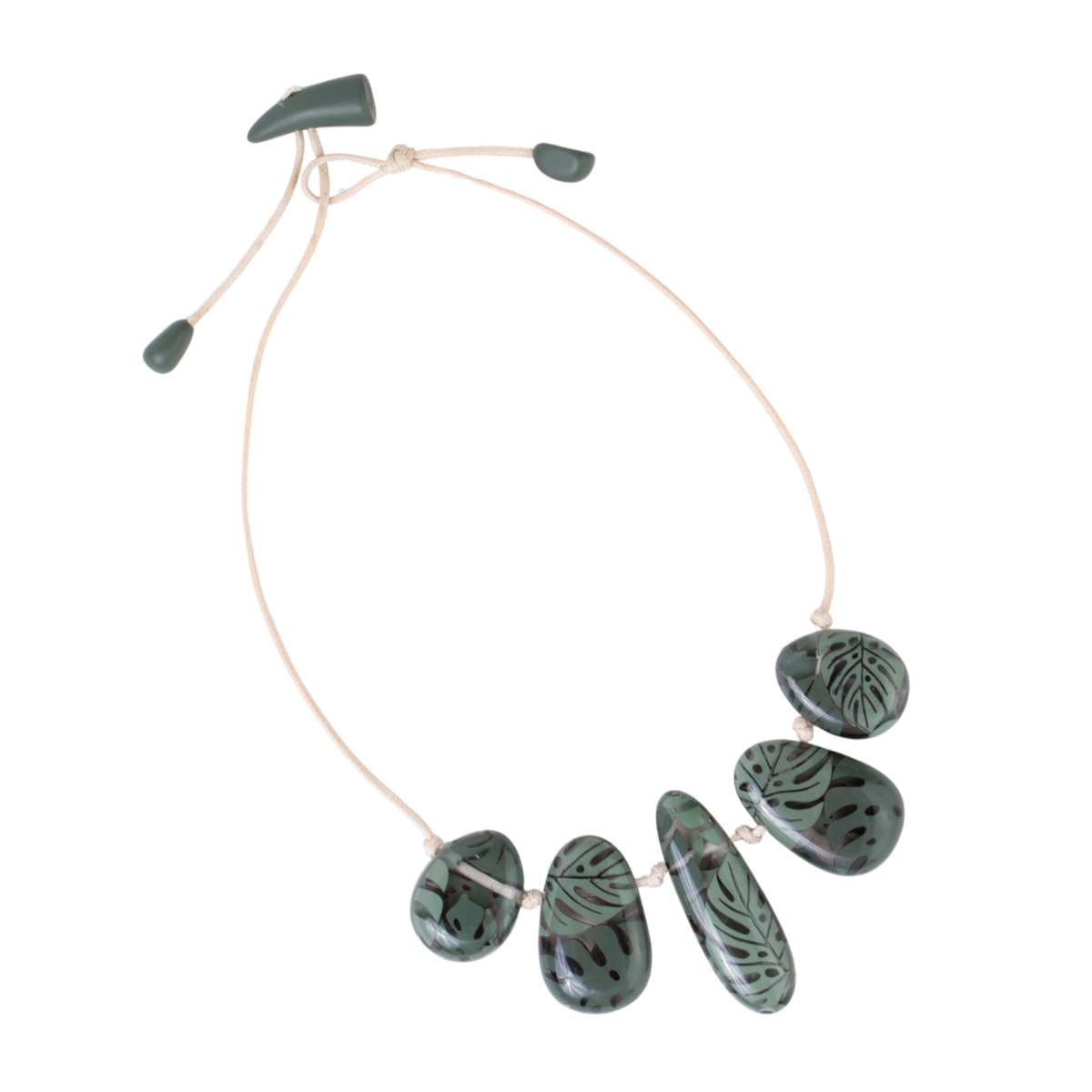 Sobral - Costela de Adão "Leaf" Resin Necklace ( 005527 )