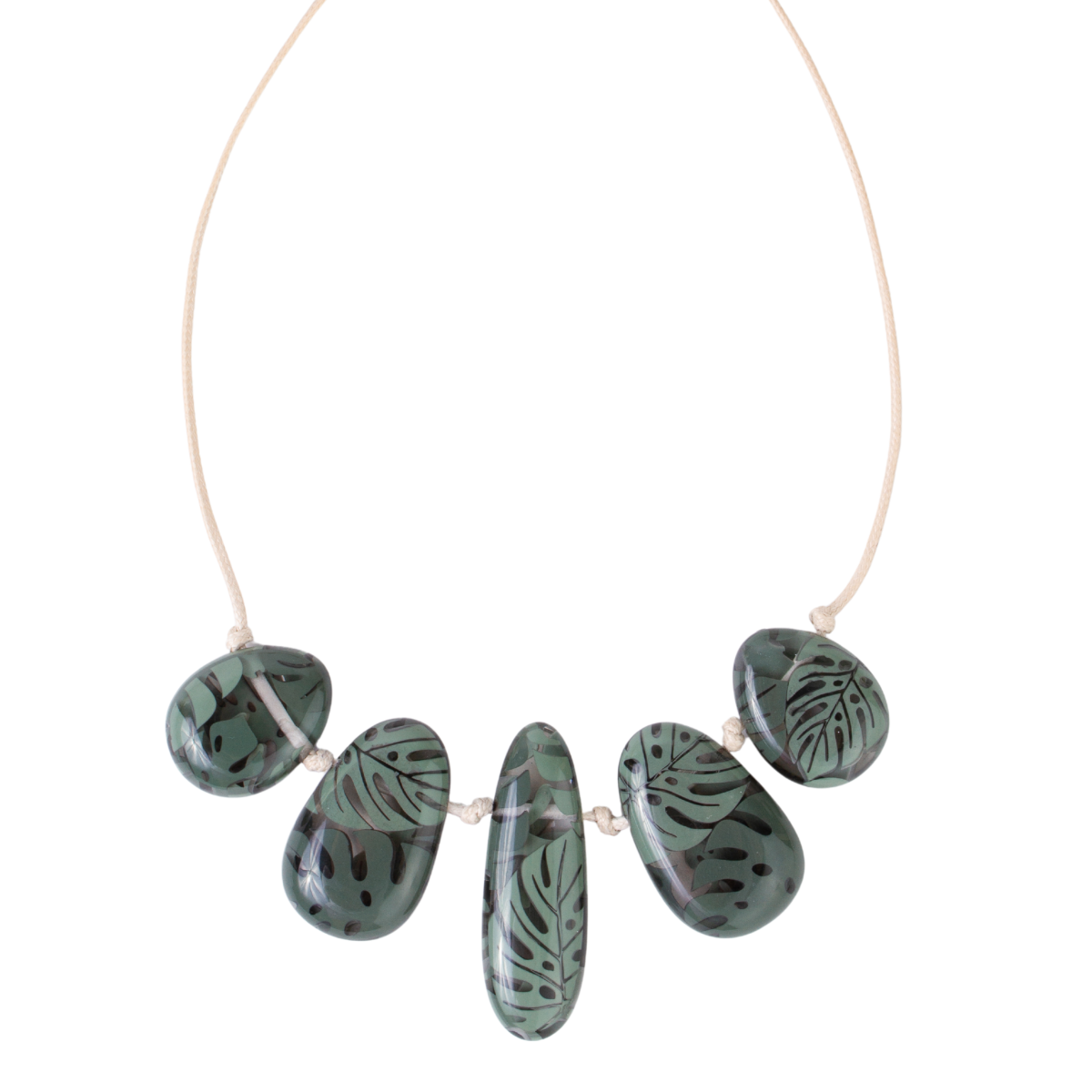 Sobral - Costela de Adão "Leaf" Resin Necklace ( 005527 )