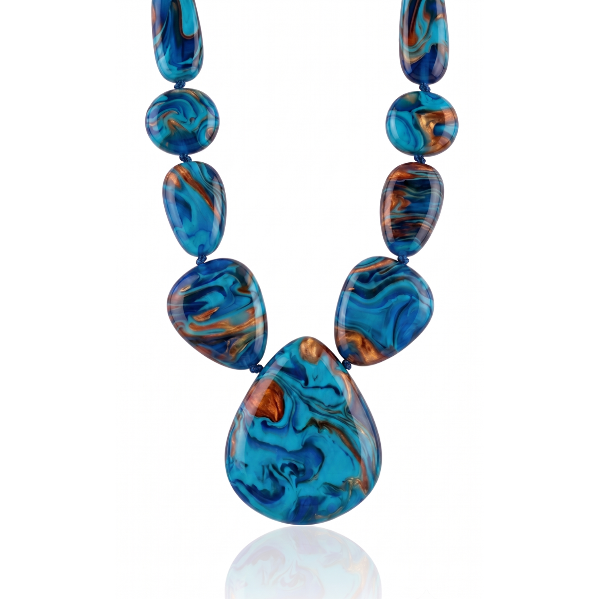 Sobral - Noite Estrelada "Bleu" Resin Necklace ( 005546 )