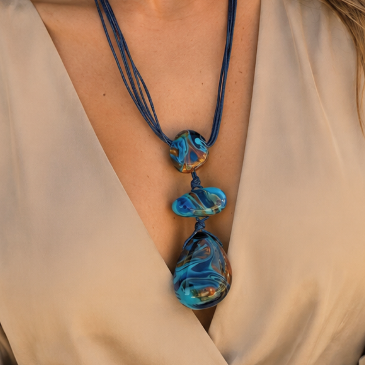 Sobral - Noite Estrelada "Arles" Resin Necklace ( 005548 )