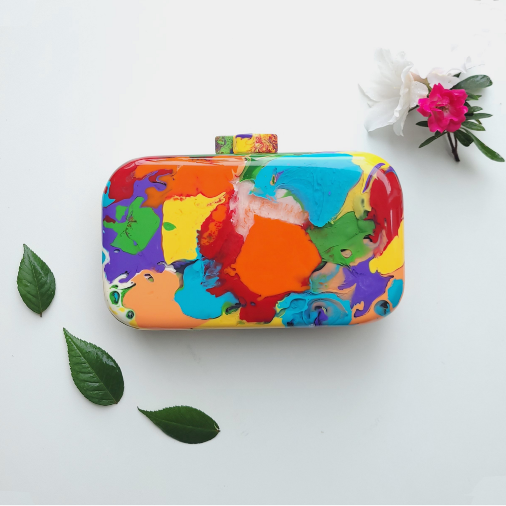 Sobral - Multi-Colour "Linda Purse" Pollock Resin Clutch Bag ( 005290 )