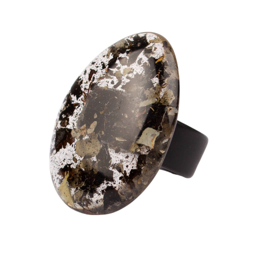 Sobral - Seweed "Poesia Efeito" Resin Ring ( 003597 ) - Size UK N / US 6.5