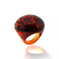 Sobral - Amber "Sintonia Efeitos" Resin Ring ( 003598 ) - Size UK M / US 6.5