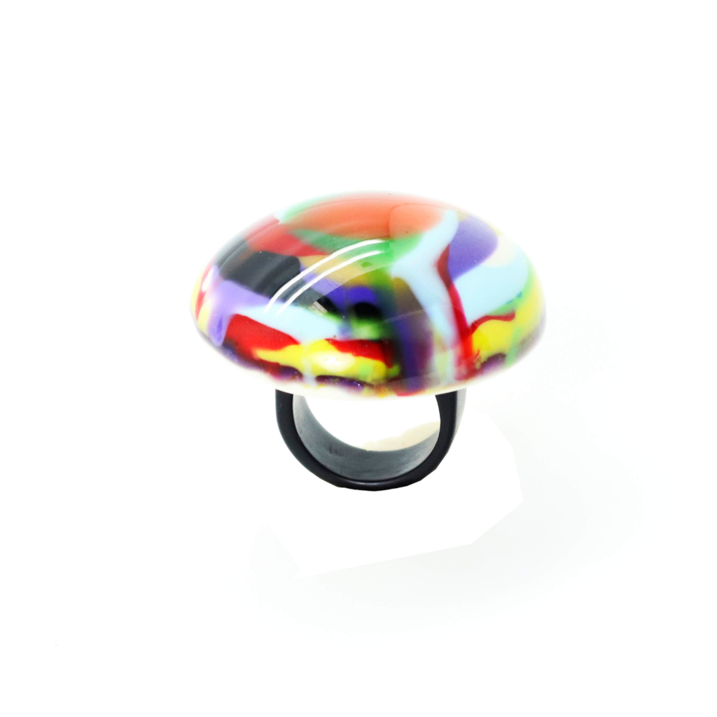 Sobral - Multi-Colour "Moscou K" Resin Ring ( 003605 ) - Size UK S / US 9