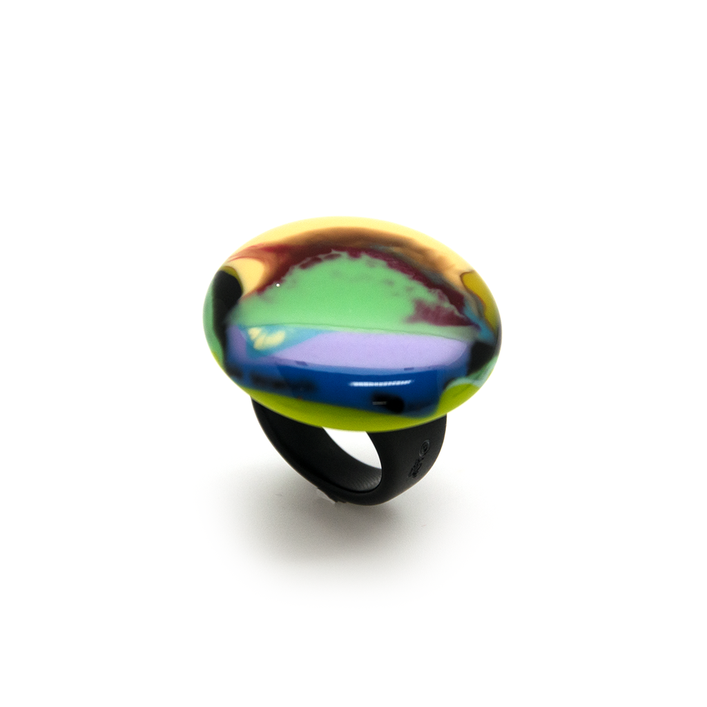 Sobral - Multi-Colour "Odessa" Resin Ring ( 003606 ) - Size UK N / US 6.5