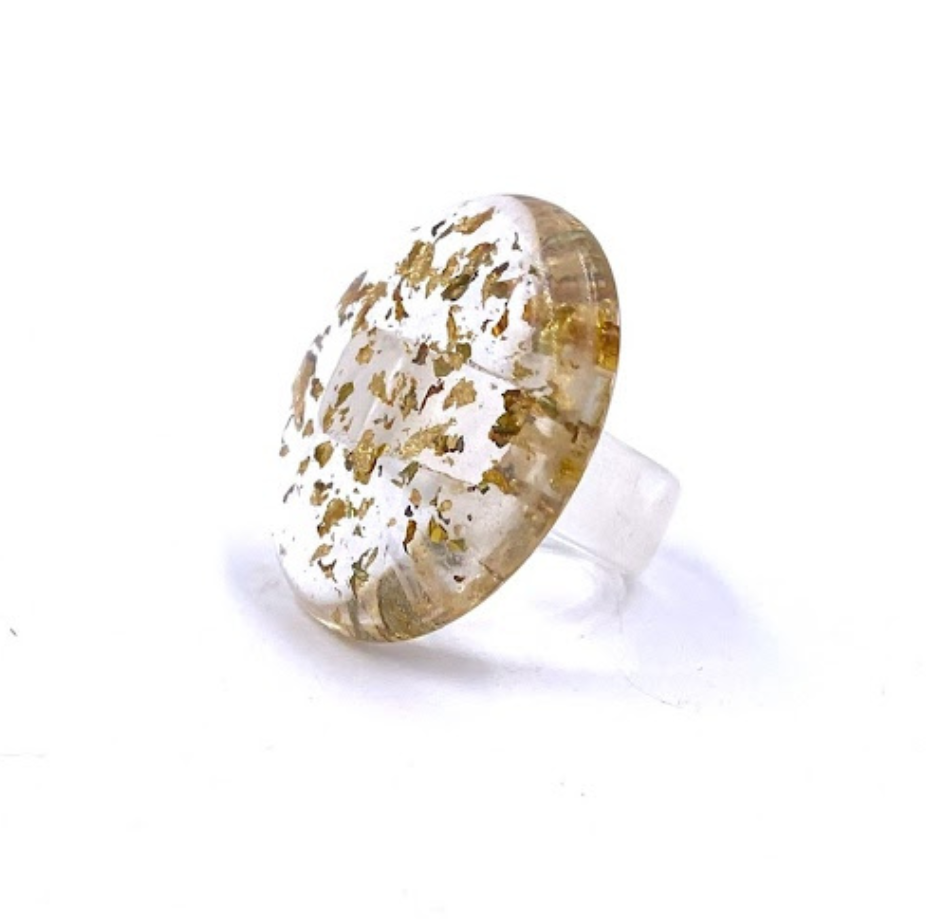Sobral - Metalique "Bead" Resin Ring ( 004764 ) - Size UK _ / US 7