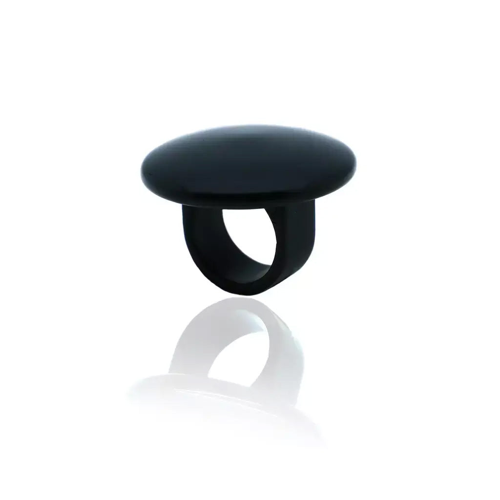 Sobral - Preto "Bead" Black Resin Ring ( 004764 ) - Size UK P / US 7.5