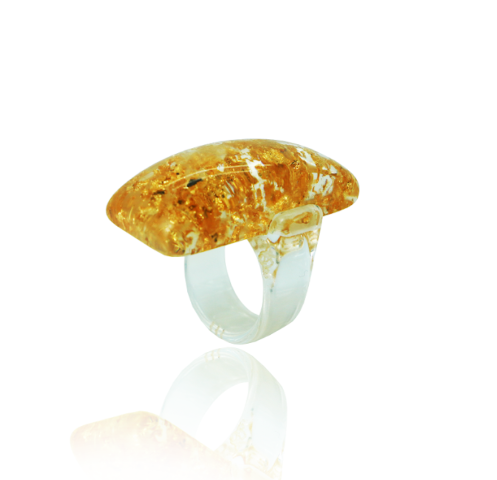 Sobral - Metalique "Sandra" Resin Ring ( 004769 ) - Size UK R / US 8.5