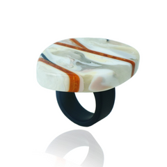 Sobral - Lágrima D'or "Namibia" Resin Ring ( 005113 ) - Size UK P / US 7.5