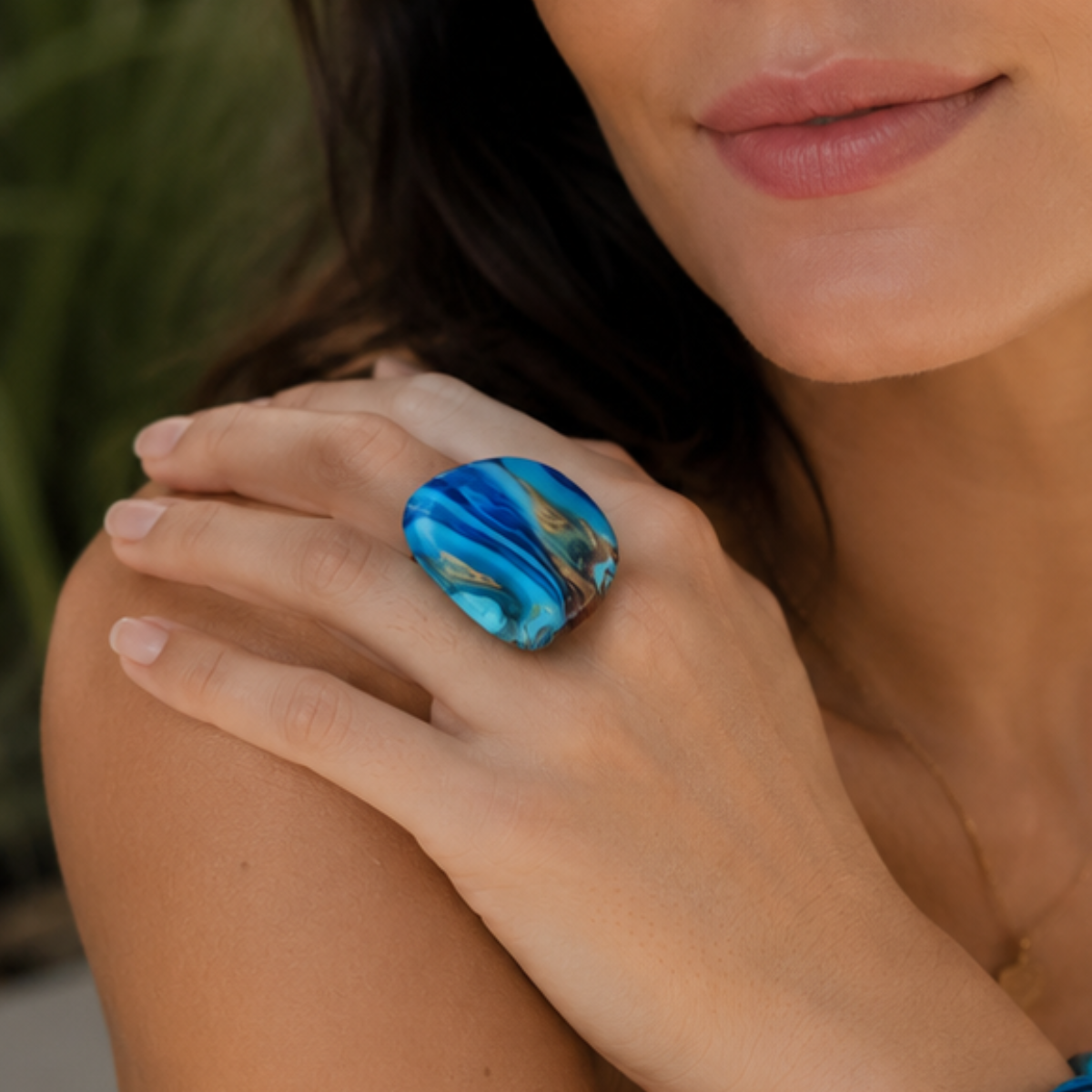 Sobral - Noite Estrelada "Kintai" Resin Ring ( 005305 ) - Size UK S / US 9