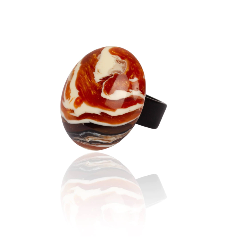 Sobral - Carmelo "Onda Circle" Resin Ring ( 005324 ) - Size UK O / US 7