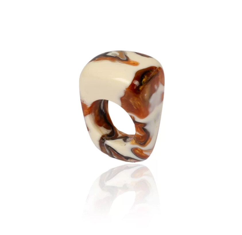 Sobral - Carmelo "Wave" Resin Ring ( 005325 ) - Size UK N / US 7