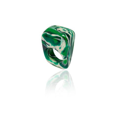 Sobral - Onda Verde "Wave" Green Resin Ring ( 005325 ) - Size UK N / US 7