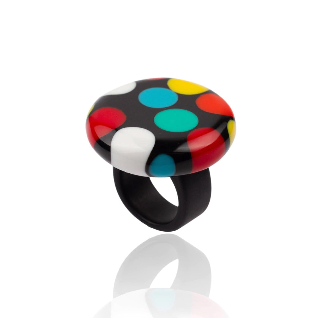 Sobral - Dots "Dots" Multi Colour Resin Ring ( 005354 ) - Size UK N / US 7