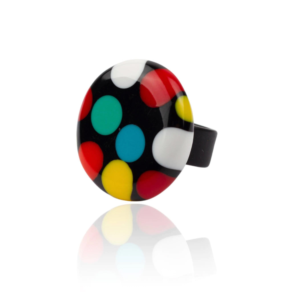 Sobral - Dots "Dots" Multi Colour Resin Ring ( 005354 ) - Size UK N / US 7