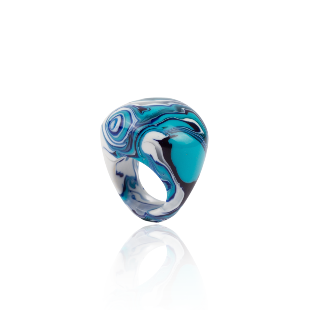 Sobral - Onda "Mares" Resin Ring ( 005417 ) - Size UK Q / US 8.5