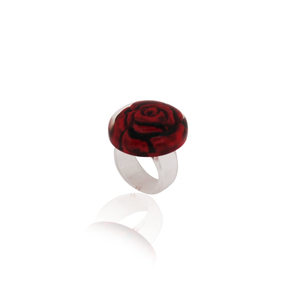 Sobral - Roses "Dukat" Resin Ring ( 004562 ) - Size UK O / US 7