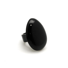 Sobral - Preto "Poesia" Black Resin Ring ( 003597 ) - Size UK _ / US 7