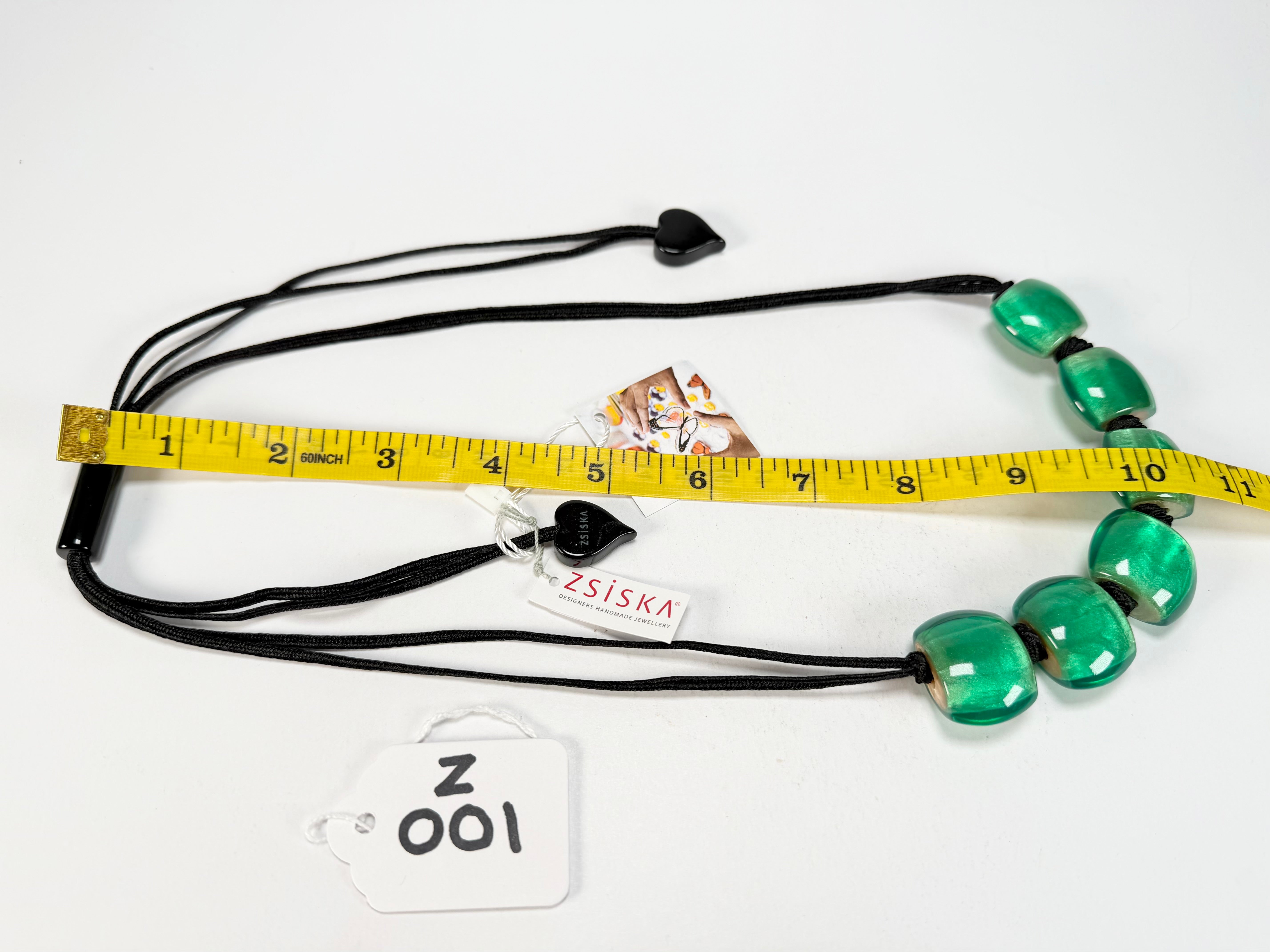 Zsiska - Bellissima 6 Bead Galaxy Green Resin Necklace ( 7240106GGREQ06  )