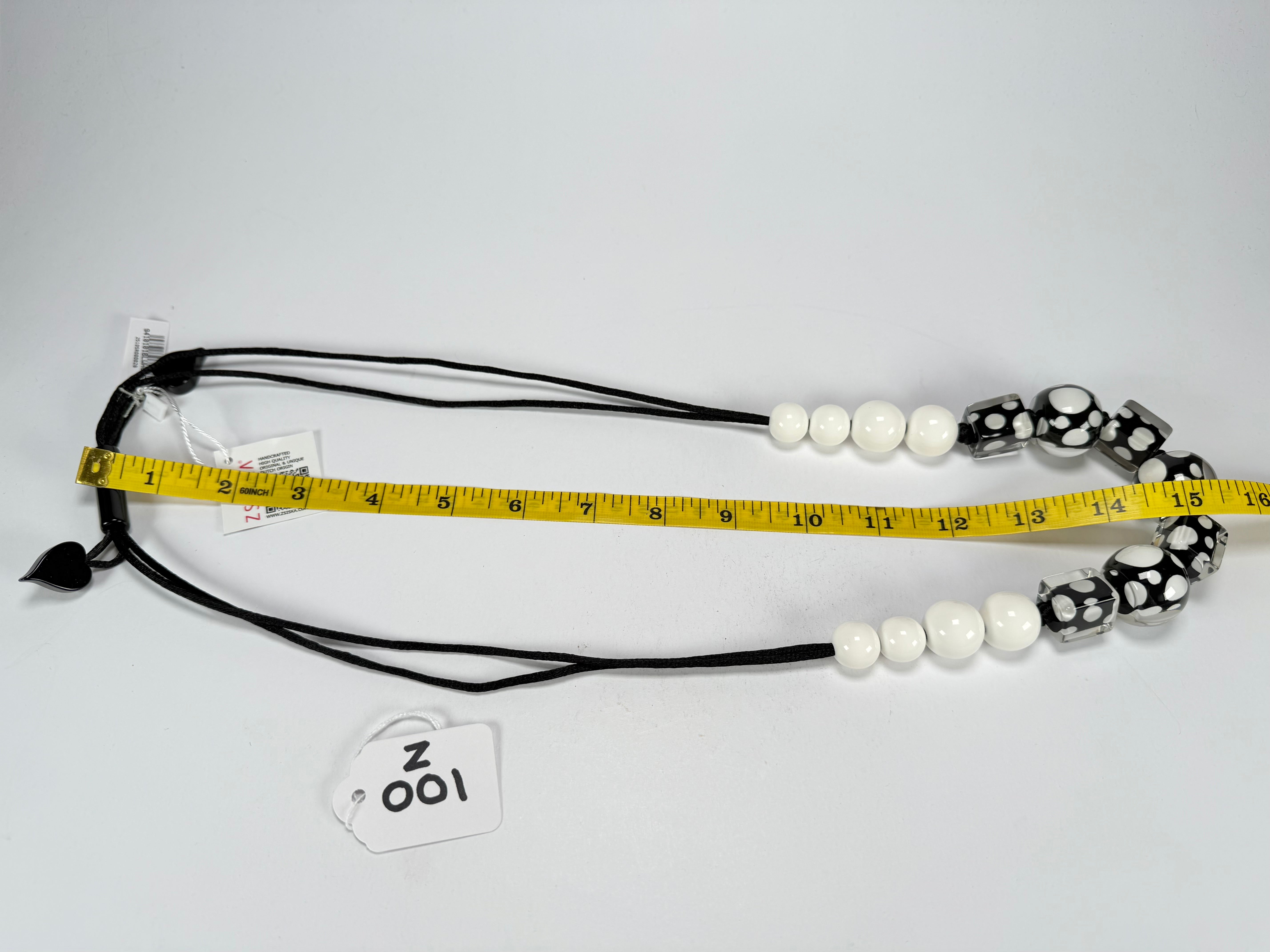 Zsiska - Itsy Bitsy Black & White Resin Necklace ( 9410101BLWHQ15 )
