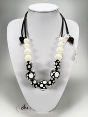 Zsiska - Itsy Bitsy Black & White Resin Necklace ( 9410101BLWHQ15 )