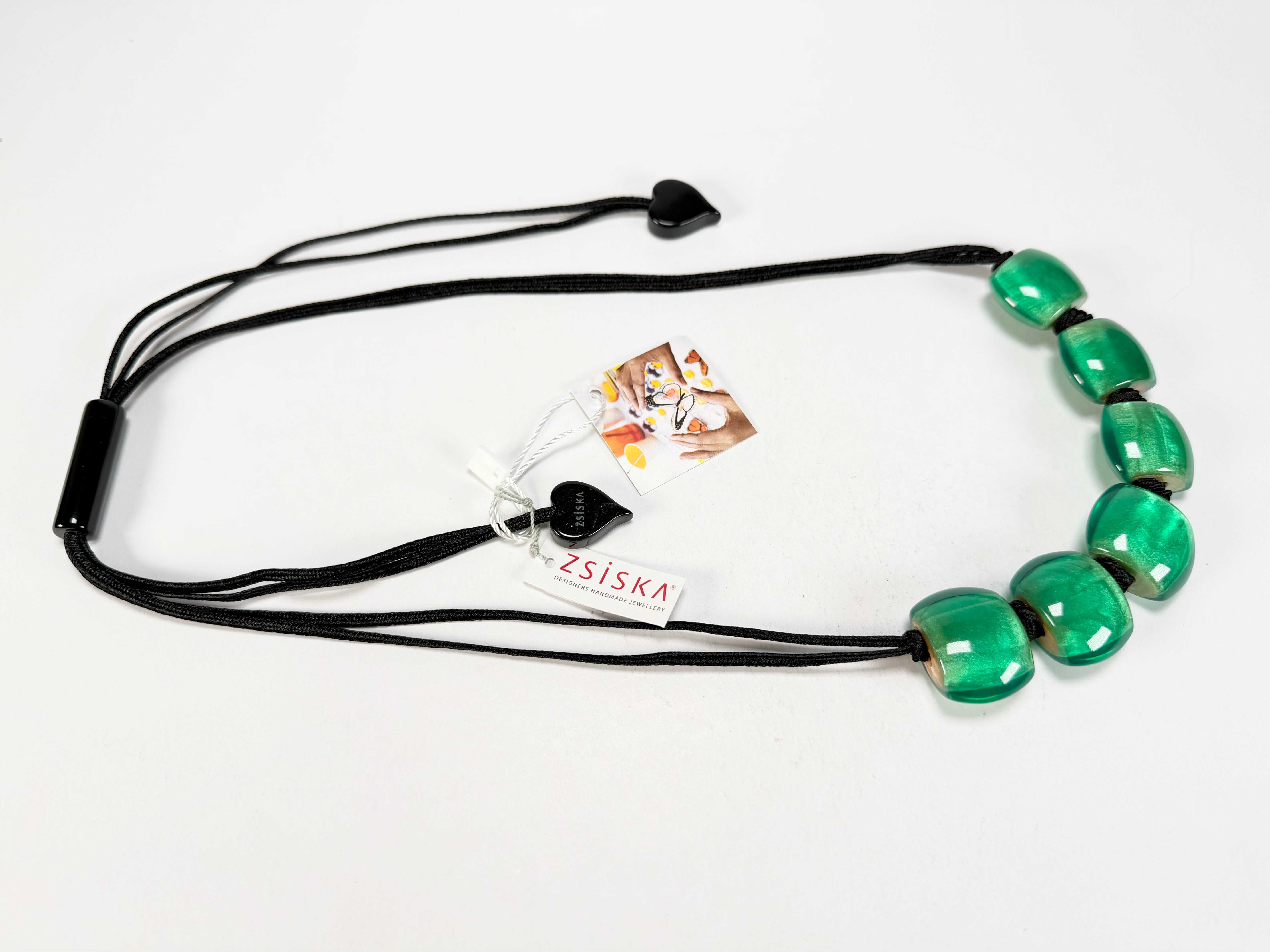 Zsiska - Bellissima 6 Bead Galaxy Green Resin Necklace ( 7240106GGREQ06  )