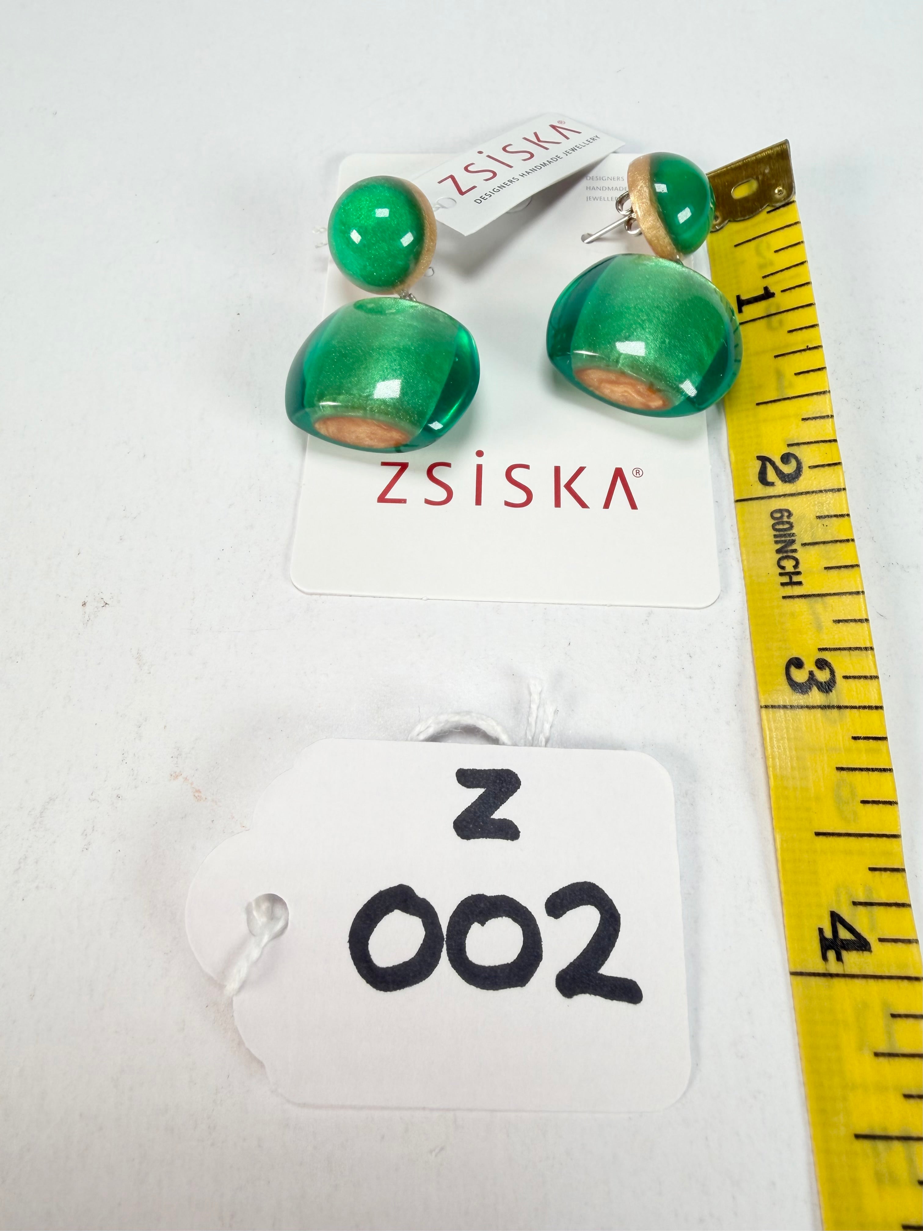 Zsiska - Bellissima 1 Bead Short Hook Galaxy Green Resin Earrings ( 7240501GGREQ00  )