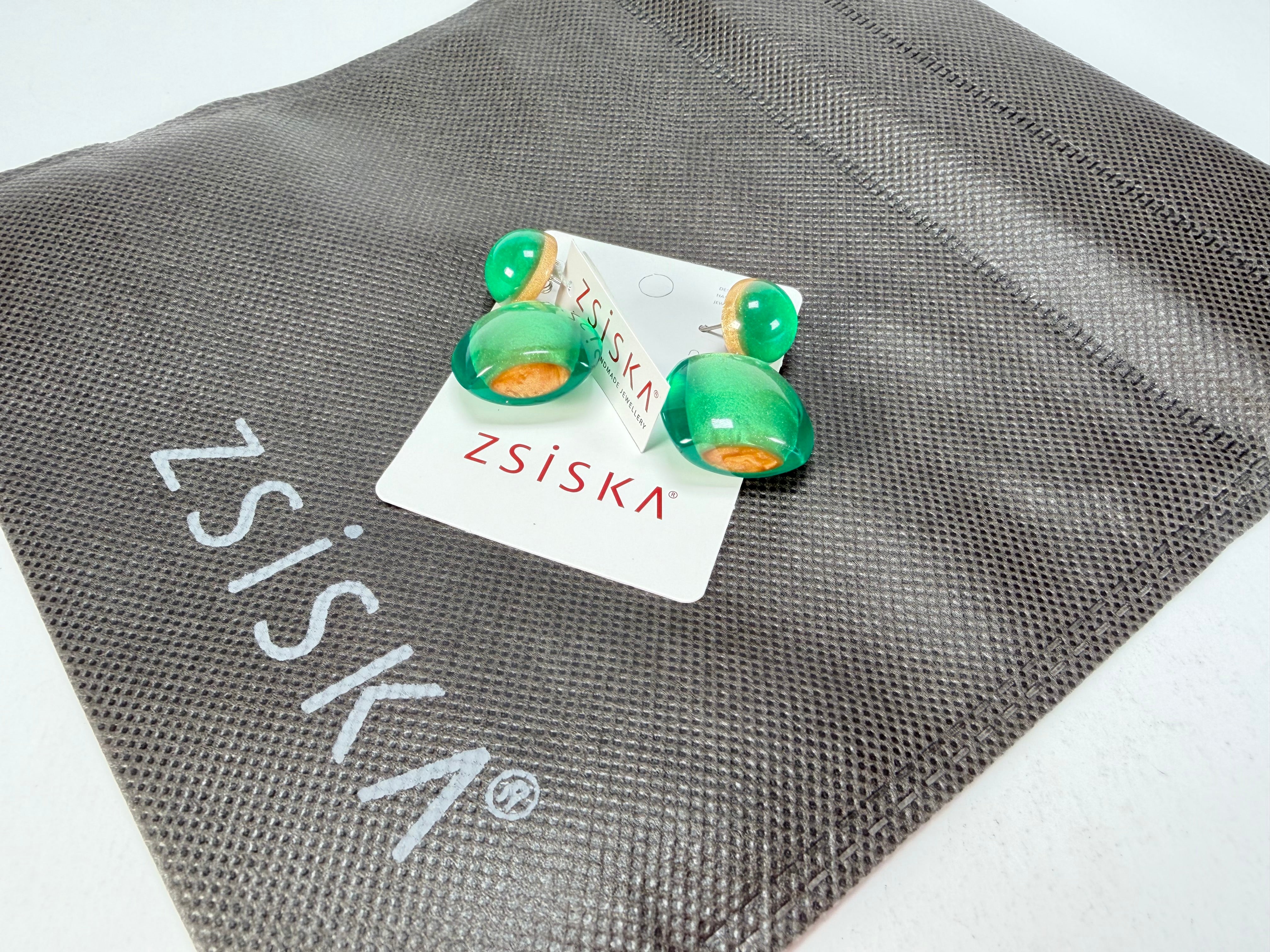 Zsiska - Bellissima 1 Bead Short Hook Galaxy Green Resin Earrings ( 7240501GGREQ00  )