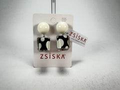 Zsiska - Itsy Bitsy Black & White Resin Earrings ( 9410502BLWHQ00 )