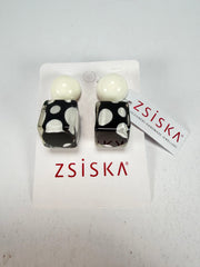 Zsiska - Itsy Bitsy Black & White Resin Earrings ( 9410502BLWHQ00 )