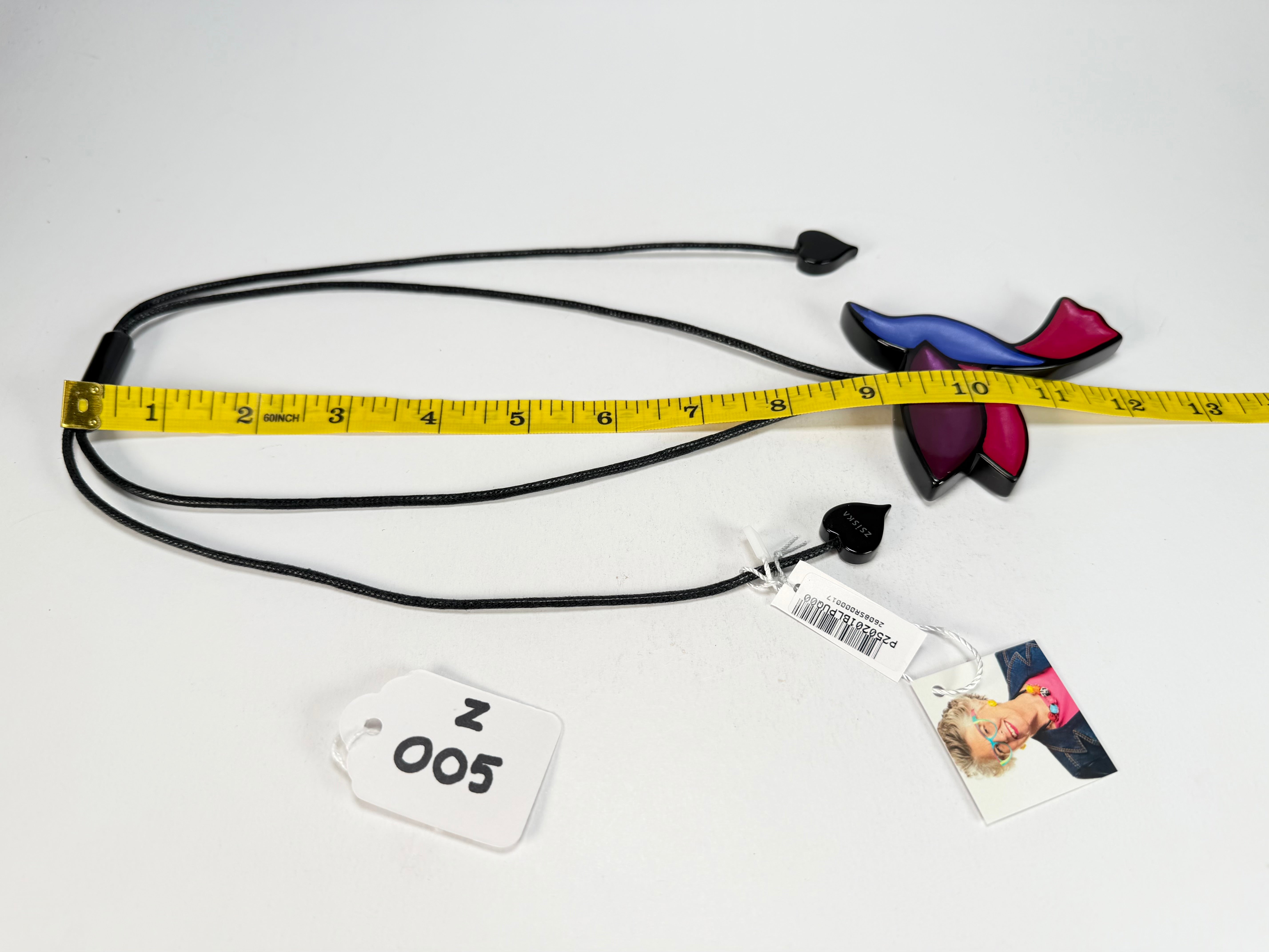 Zsiska - Paradise "Pendant" BLPU Blue And Purple Resin Necklace ( P250201BLPUQ00 )
