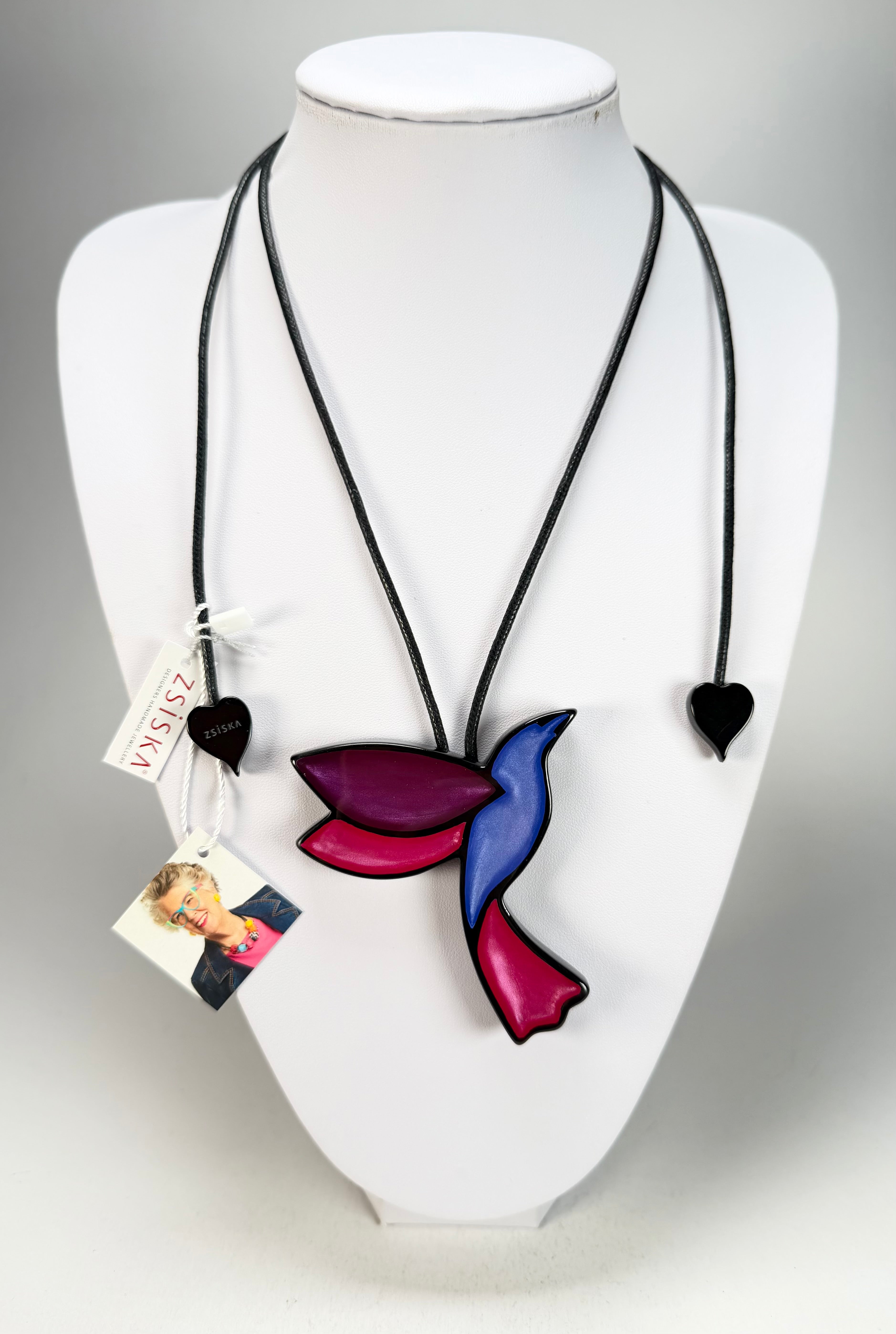 Zsiska - Paradise "Pendant" BLPU Blue And Purple Resin Necklace ( P250201BLPUQ00 )