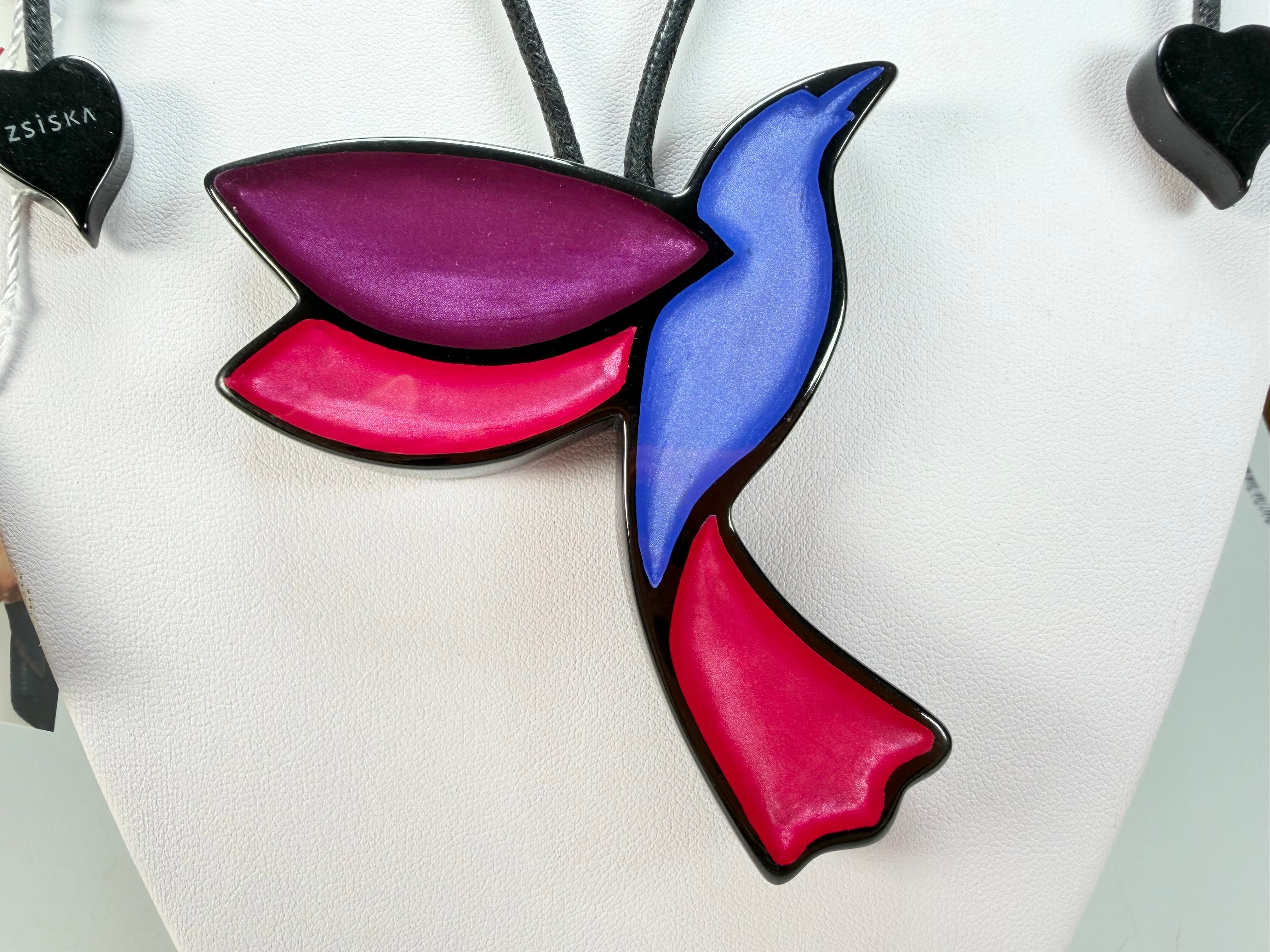 Zsiska - Paradise "Pendant" BLPU Blue And Purple Resin Necklace ( P250201BLPUQ00 )