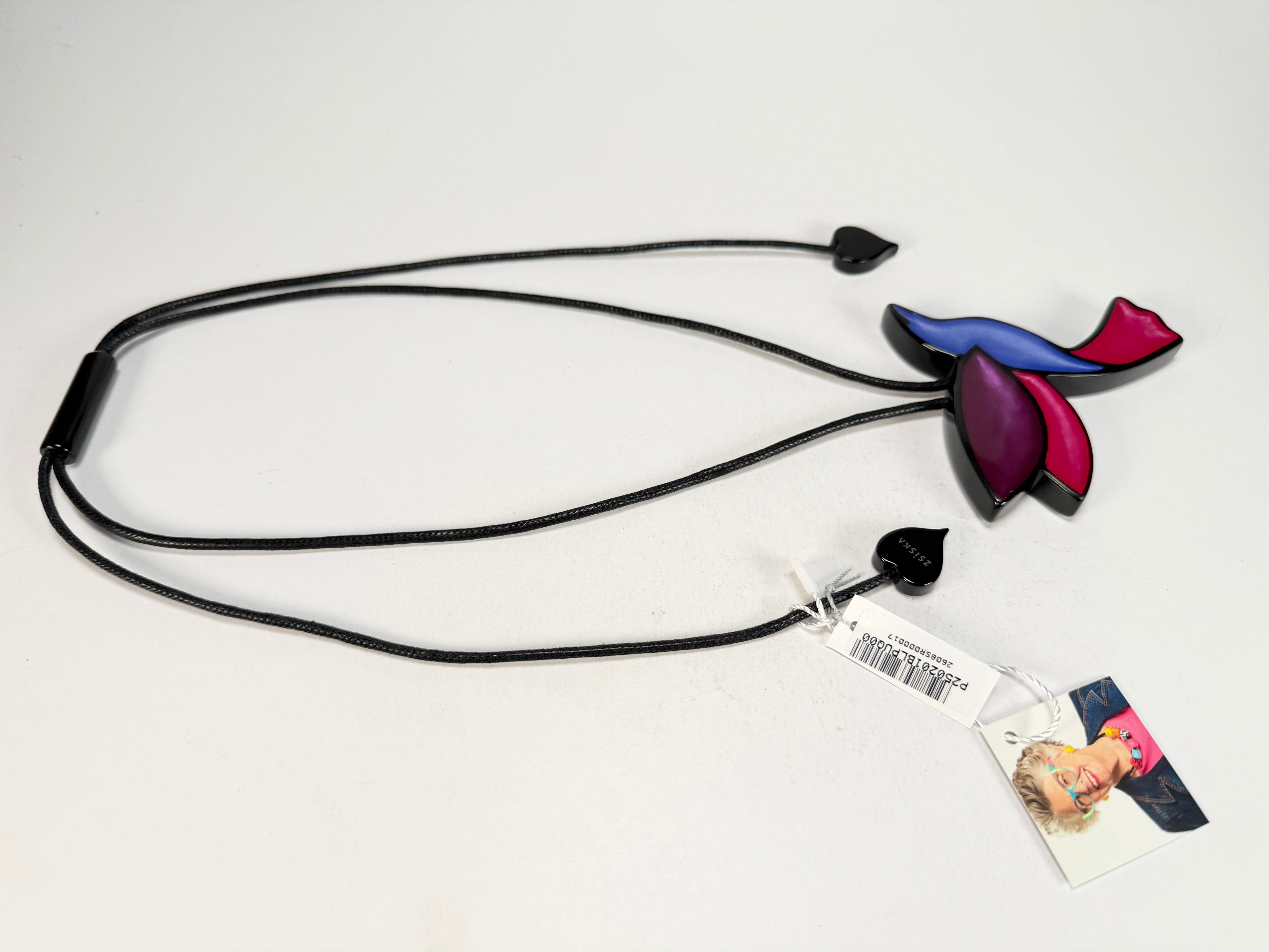 Zsiska - Paradise "Pendant" BLPU Blue And Purple Resin Necklace ( P250201BLPUQ00 )