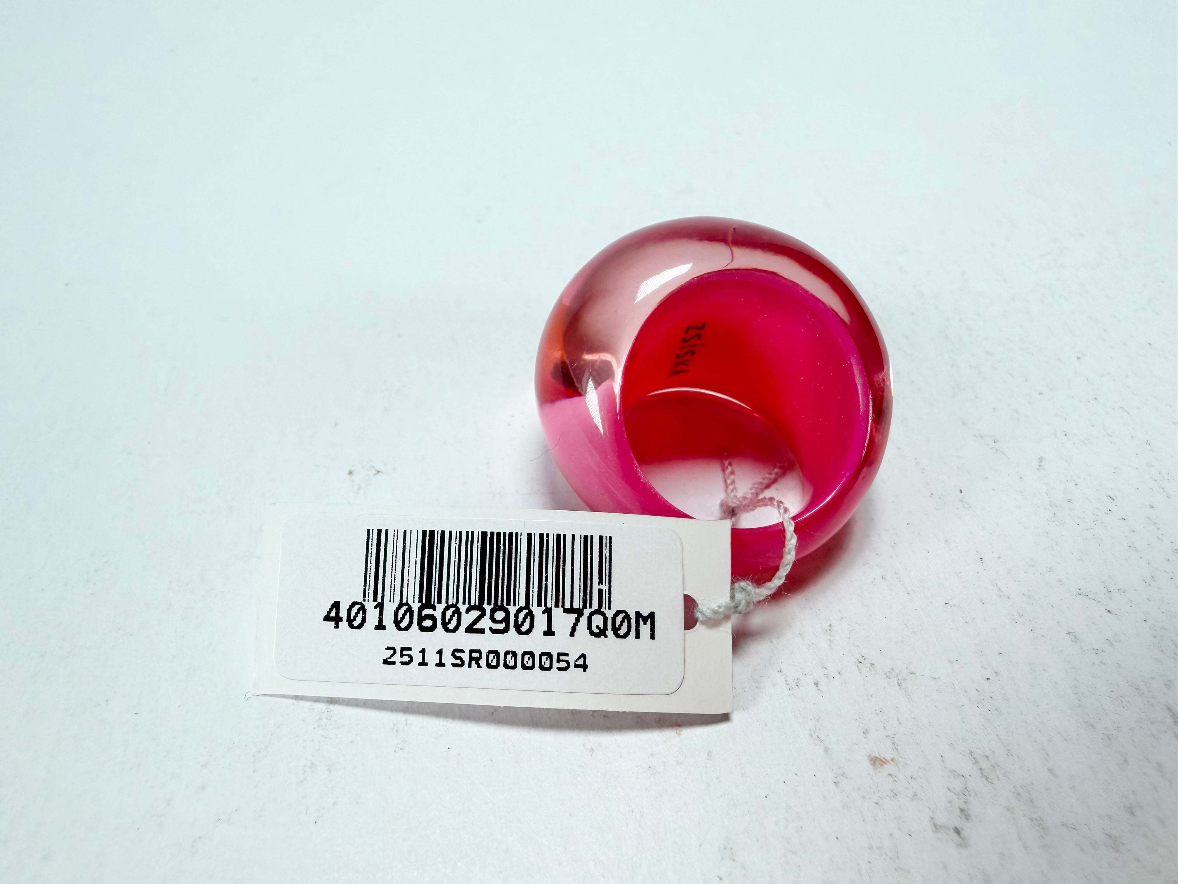 Zsiska - Colourful Statement Hot Pink Resin Ring ( 40106029017Q0M ) - Size UK N / US 7