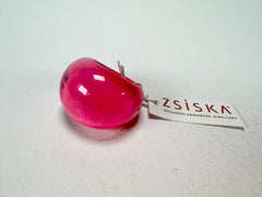 Zsiska - Colourful Statement Hot Pink Resin Ring ( 40106029017Q0M ) - Size UK N / US 7