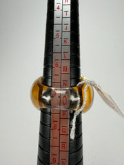 Zsiska - Precious Gold Leaf Resin Ring ( 1000602G000Q0M ) - Size UK O / US 7_