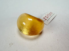 Zsiska - Precious Gold Leaf Resin Ring ( 1000602G000Q0M ) - Size UK O / US 7_