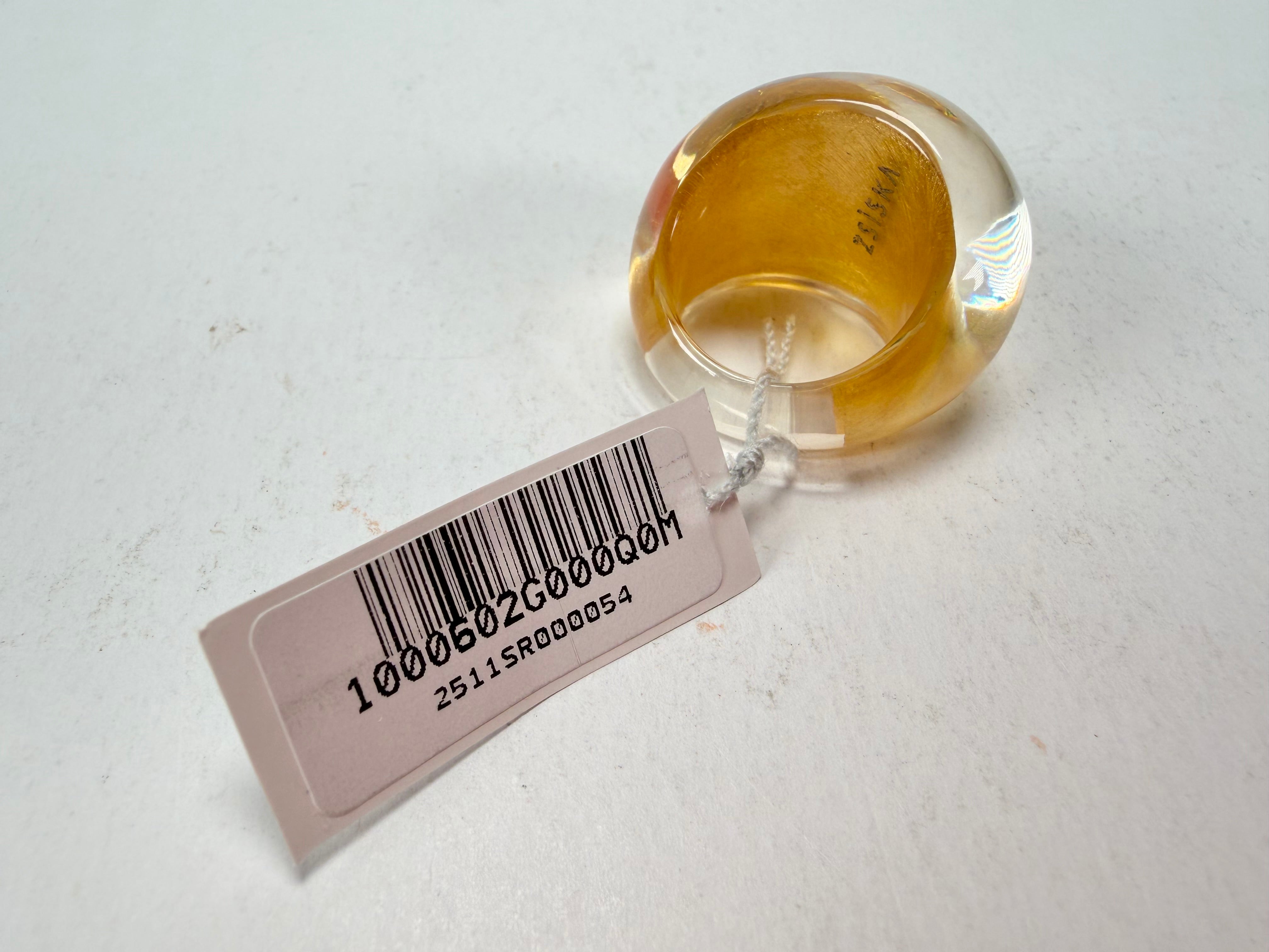 Zsiska - Precious Gold Leaf Resin Ring ( 1000602G000Q0M ) - Size UK O / US 7_