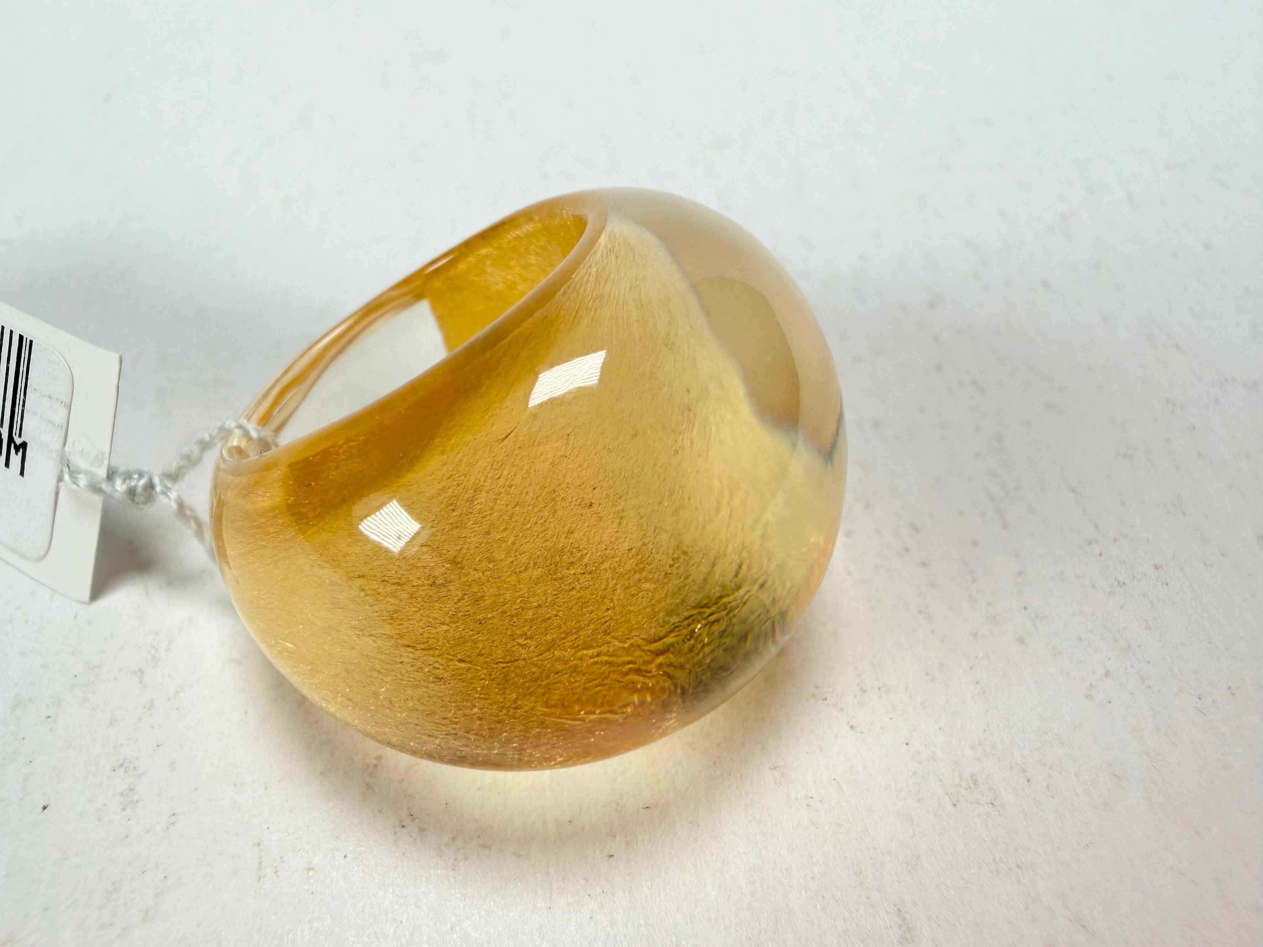 Zsiska - Precious Gold Leaf Resin Ring ( 1000602G000Q0M ) - Size UK O / US 7_