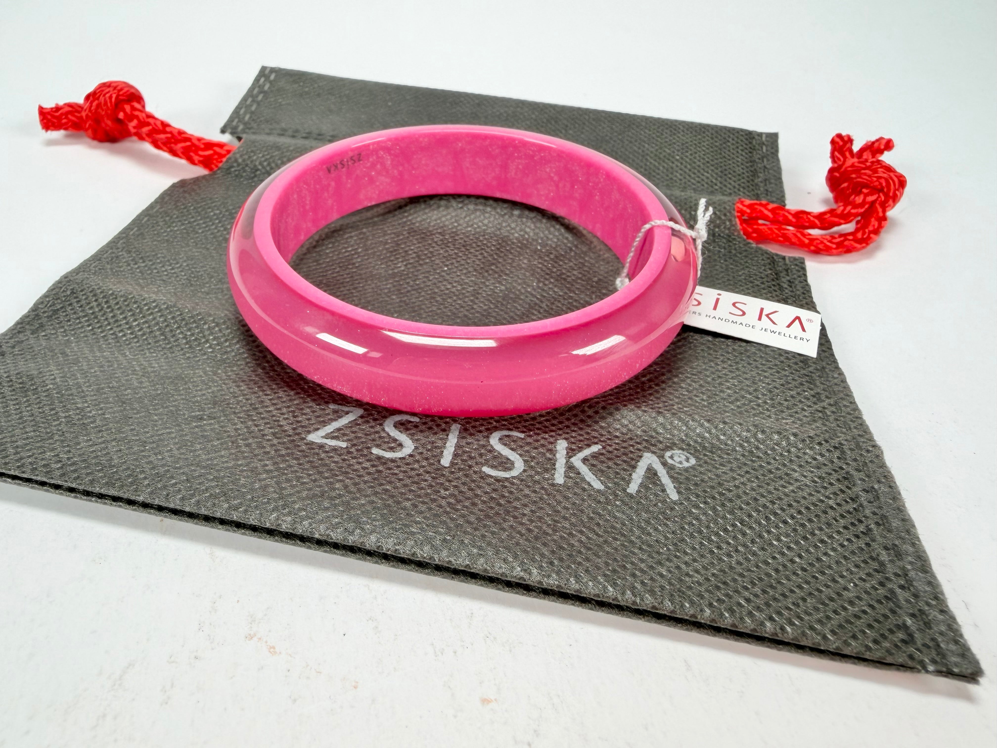 Zsiska - Colourful Statement Hot Pink Resin Bangle ( 40103049017Q0L )