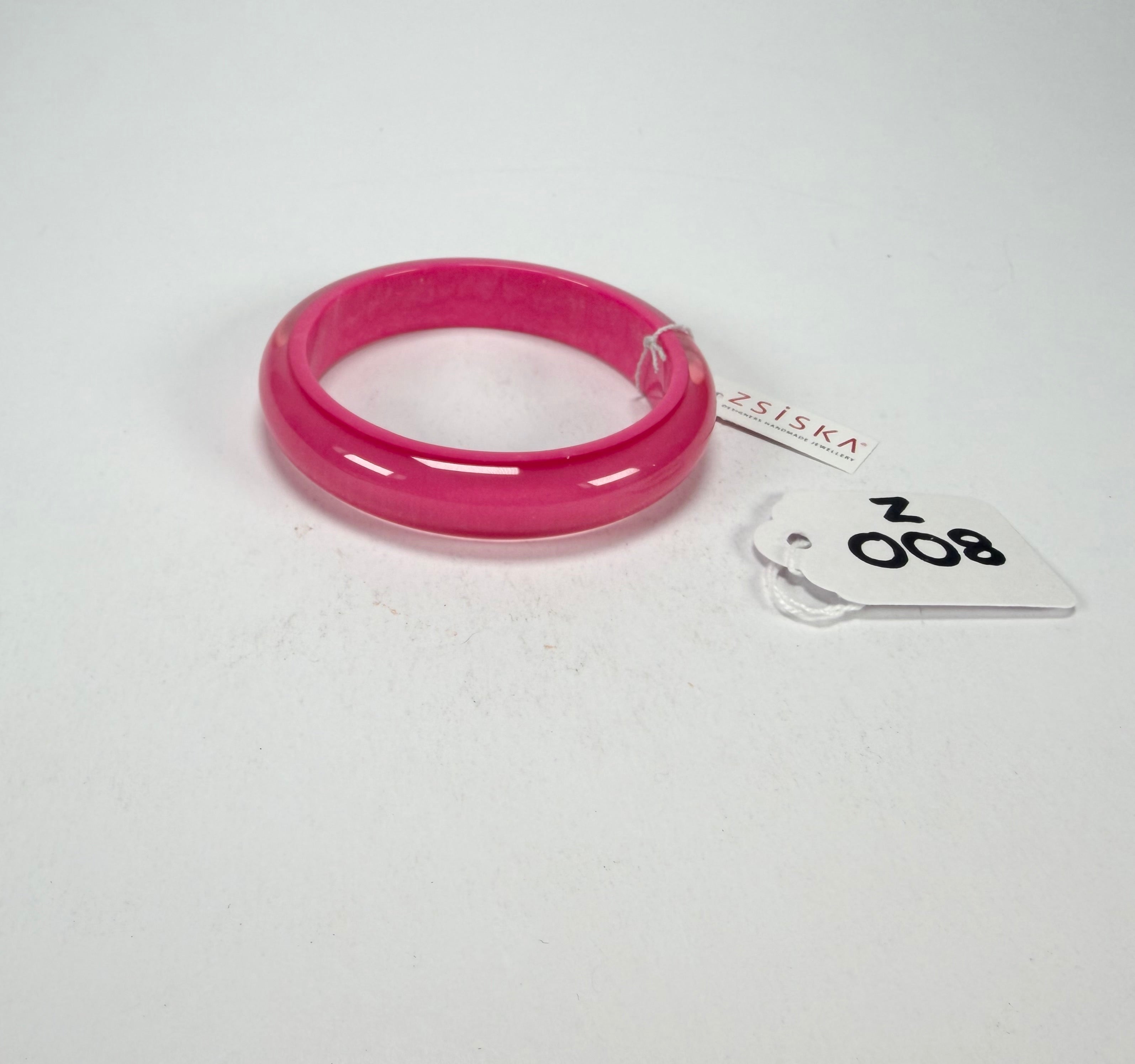 Zsiska - Colourful Statement Hot Pink Resin Bangle ( 40103049017Q0L )