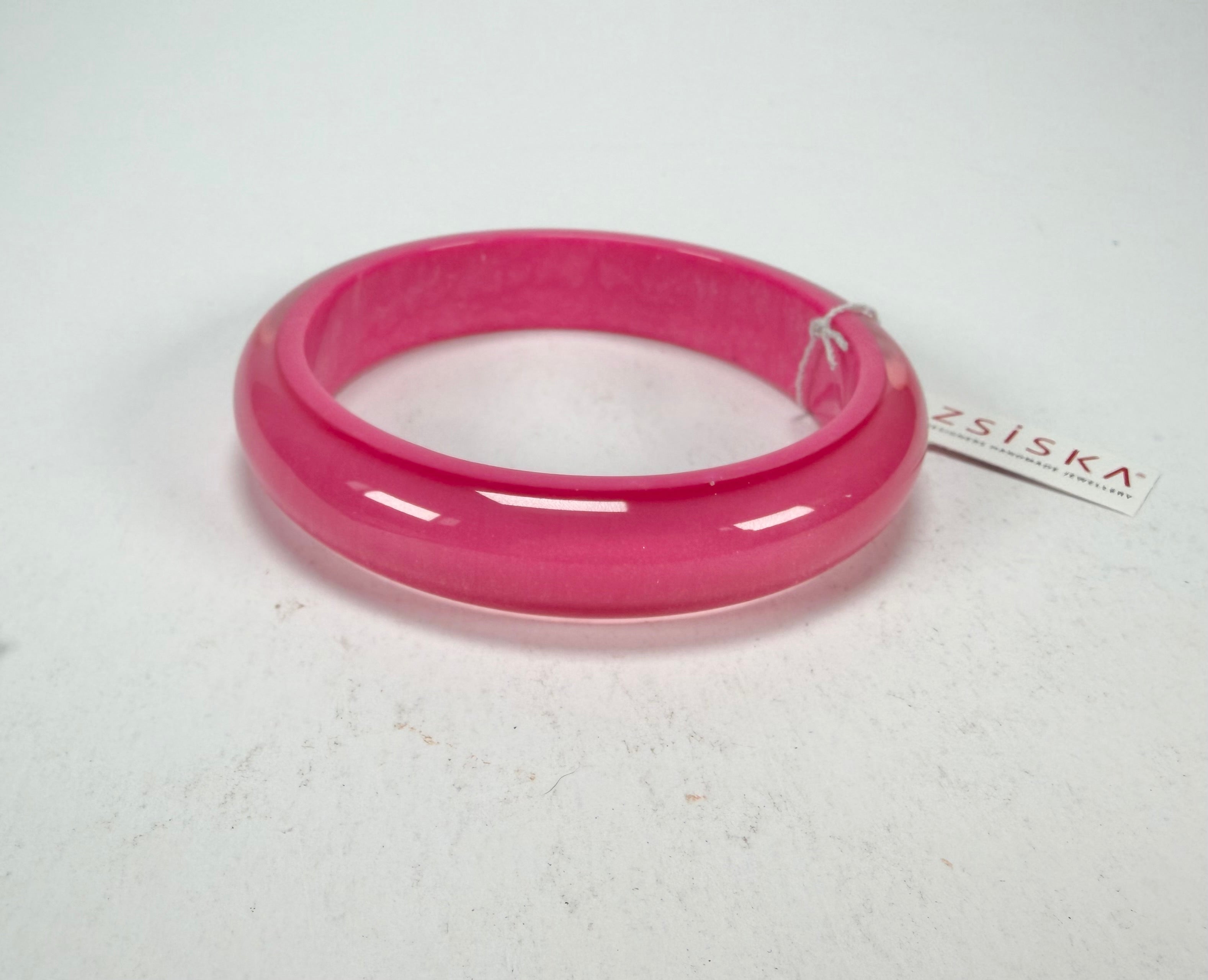 Zsiska - Colourful Statement Hot Pink Resin Bangle ( 40103049017Q0L )