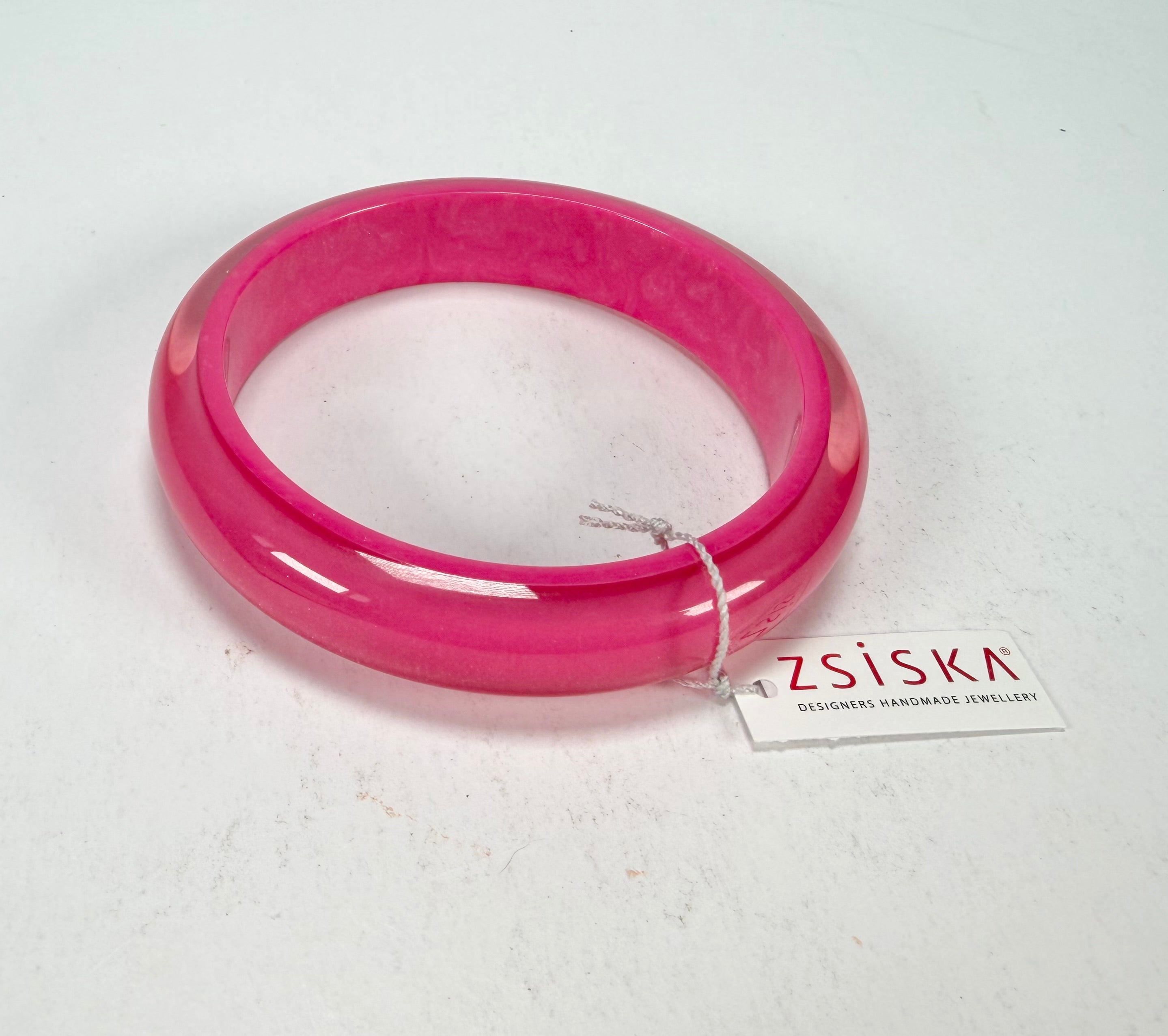 Zsiska - Colourful Statement Hot Pink Resin Bangle ( 40103049017Q0L )