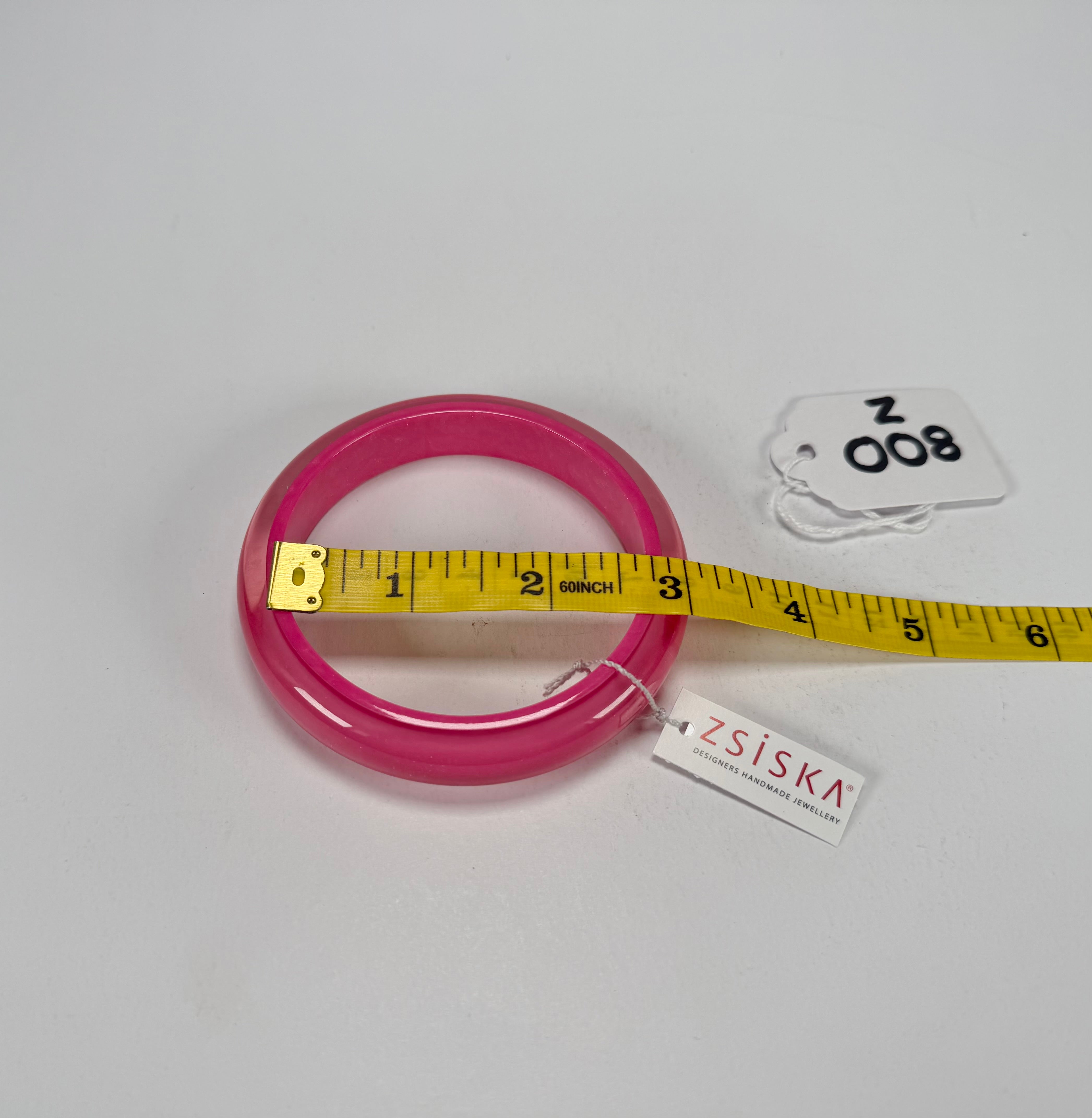 Zsiska - Colourful Statement Hot Pink Resin Bangle ( 40103049017Q0L )